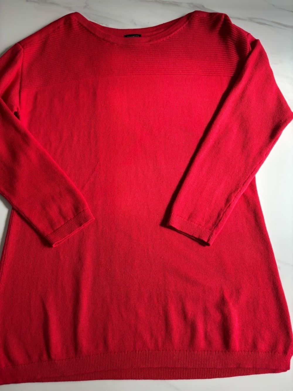 Talbots Red Knit Sweater cotton blend sz L